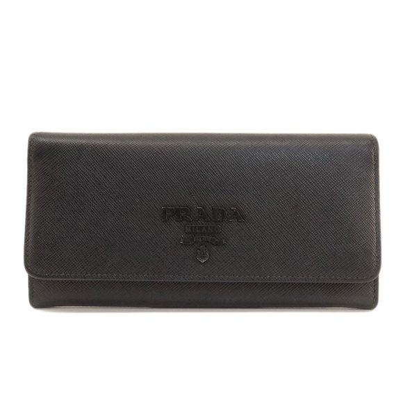 PRADA Black Leather Saffiano Wallet - Picture 1 of 11